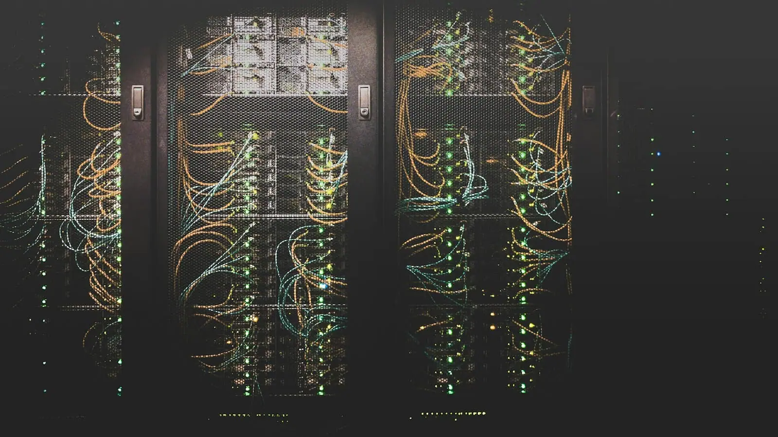 Server racks and network cabling in a data center